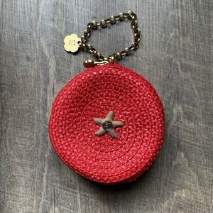 NEW! Eric Javits RED GOLD Starfish Round Squishee Charm Link Bracelet Wrist